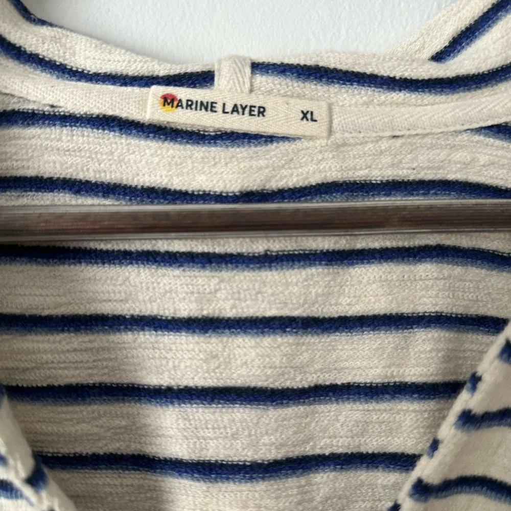 New Without Tags Playa Hoodie Navy & White Stripe by Marine Layer, Sz XL - Picture 8 of 11